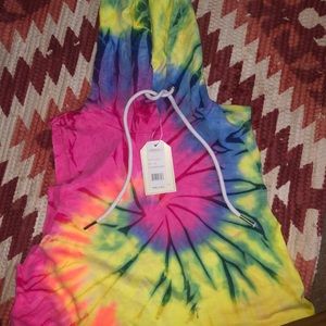 brand new cropped sleeveless hoodie